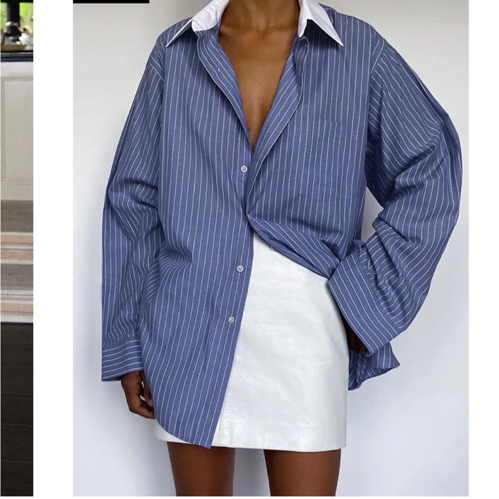 Strip button down oversized fits small to large. Brand new
